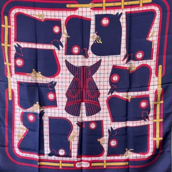 Hermes Paris Camails 100% Silk Scarf 90cm Square Red Blue Yellow in Box - Picture 10 of 13